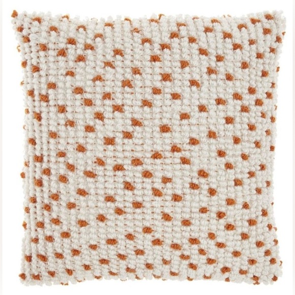 Mina Victory Outdoor Pillows Loop Dots 18"X18" Orange Indoor/Outdoor Throw - Picture 3 of 11